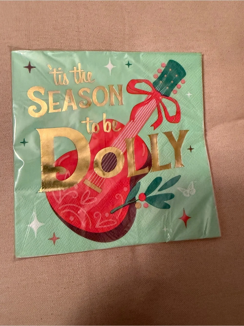Doll Parton Green & Pink 'Tis the Season to Be Dolly' Holiday Napkins 2 packs